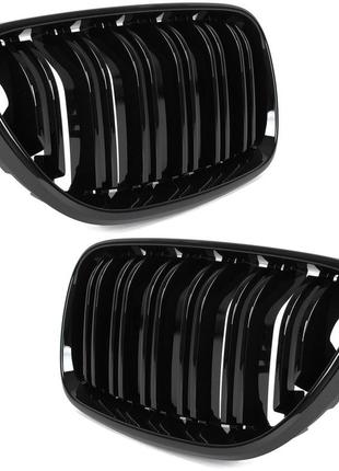 Решетка радиатора ноздри bmw 2 f22 f23 f87 2012- black glossy double bar