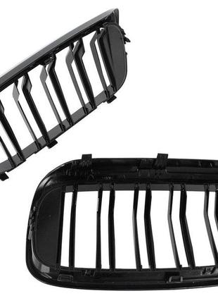 Решетка радиатора ноздри bmw 5 g30 / g31 2017- black glossy double bar