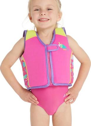 Яскравий дитячий жилет для плавання slazenger love2swim на дівчинку 4-5 років вагою 18-30 кг