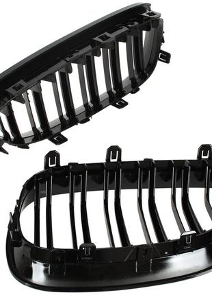 Решітки радіатора ніздрі bmw 5 e60 / e61 03-10 black glossy double bar бмв