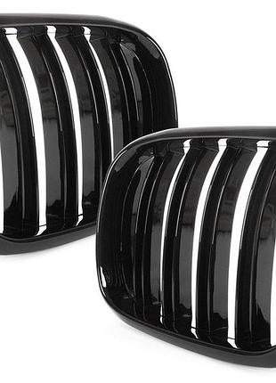 Решетка радиатора ноздри bmw 5 e39 fl 00-04 black glossy double bar