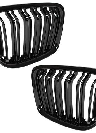 Решетка радиатора ноздри bmw x1 e84 09-15 black glossy double bar