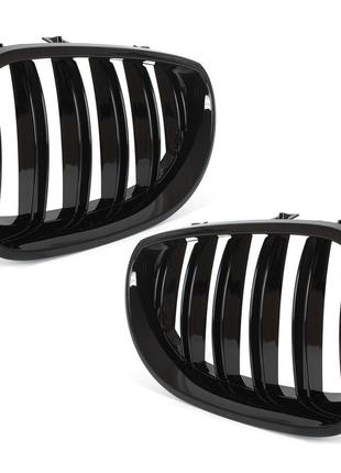 Решітки радіатора ніздрі bmw 5 e60 / e61 03-10 black glossy double bar бмв