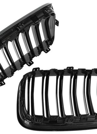 Решетка радиатора ноздри bmw x3 f25 x4 f26 black glossy double bar