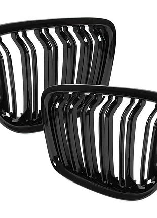Решітка радіатора ніздрі bmw x1 e84 09-15 black glossy double bar