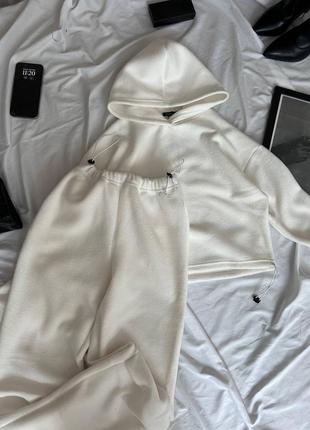 Костюм флис двусторонний 3 цвета с фиксаторами затяжками бежий графит шоколад