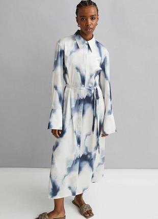 Елегантна сукня-сорочка у морських тонах h&m