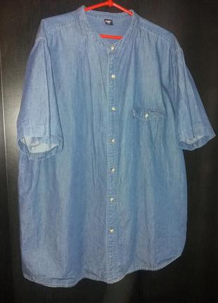 Сорочка батал джинсова с коротким рукавом р.2xl