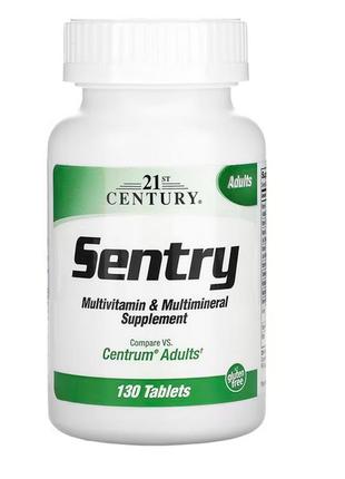 Мультивитаминная и мультиминеральная добавка для взрослых sentry от 21st century, 130 таблеток