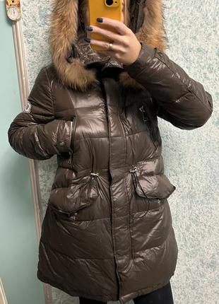 Пуховик плащ зимняя длинная куртка парка3 фото