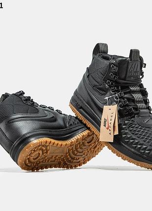 Ботинки мех/мех nike lf1 duckboot (черно/коричневые) зима прошиты топ качество