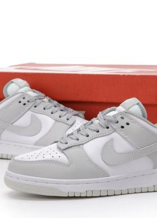 Жіночі шкіряні кросівки nike sb dunk low white grey