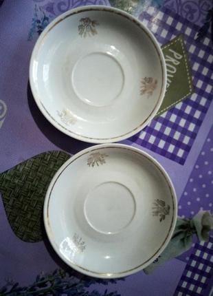 Блюдце набор 2 шт фарфор винтаж прошлый век
