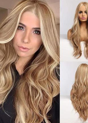 Mix blonde парик блондинка парики для женщин длинные волнистые парики средняя часть термостойкие волосы