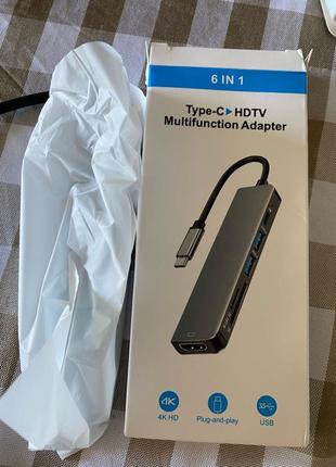 Type c hub 6 in 1 hdmi коцентратор