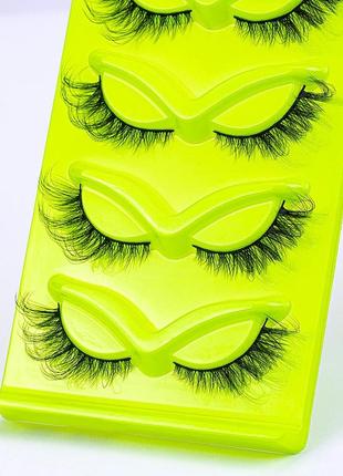 5 пар 3d накладные ресницы кошка кошачий глаз лисичка ленточные многоразовые самоклеящиеся