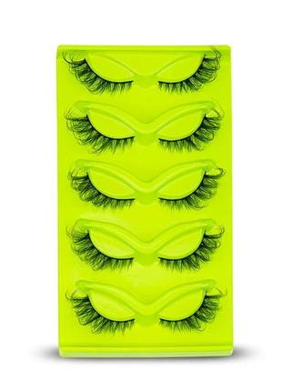 5 пар 3d накладные ресницы кошка кошачий глаз лисичка ленточные многоразовые самоклеящиеся