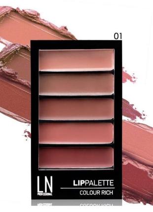 Ln professonal lip palette colour rich  палетка помад