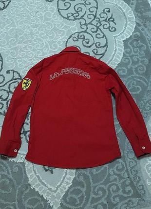 Шикарная детская рубашка красного цвета la martina, молниеносная отправка
