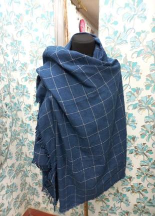 Стильний новенький великий вовняний палантин classic collection