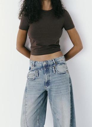Джинсы в стиле деконструктивизма со средней посадкой tf wide leg mex24