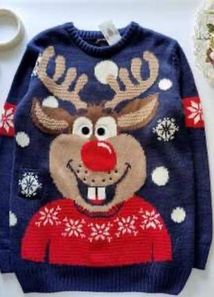Новогодний, сведр, кофта, новогодняя, с оленем
