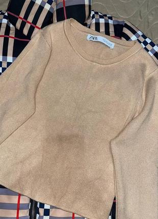 Свитер лонгслив zara укороченный 2