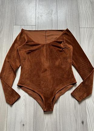 Велюровый боди плюшевый теплый мягкий лонгслив