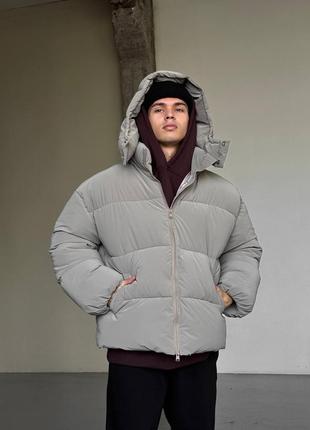 Топ ❄️ зимова, оверсайз куртка пуховик з капюшоном