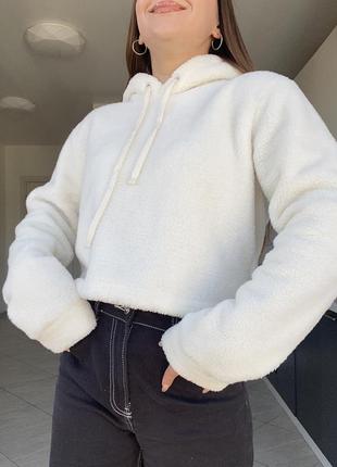 Тедди худи молочного цвета select🫧🔥