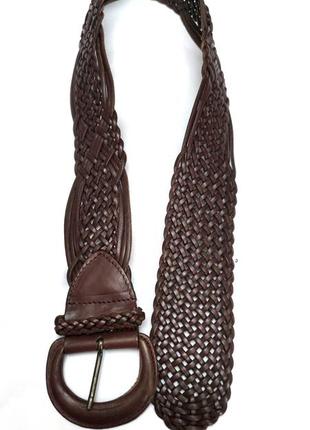 Copine кожаный широкий плетёный пояс ремень /11073/