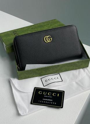 Gucci marmont zipper wallet black/gold