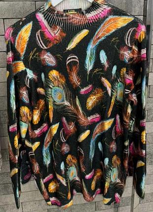 Шикарный стильный нарядный теплый, мягкий гольф,свитер,в перьях, турция люкс качество бренд,ангора 97 %