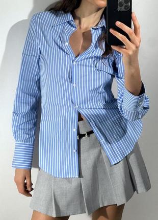 Приталена поплінова сорочка