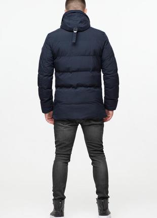 Куртка мужская с капюшоном синяя зимняя модель 25280 (остался только 48(m))7 фото