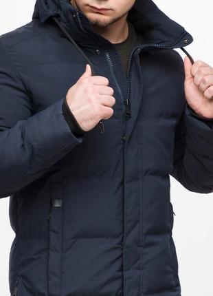 Куртка мужская с капюшоном синяя зимняя модель 25280 (остался только 48(m))8 фото