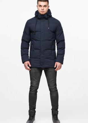Куртка мужская с капюшоном синяя зимняя модель 25280 (остался только 48(m))2 фото