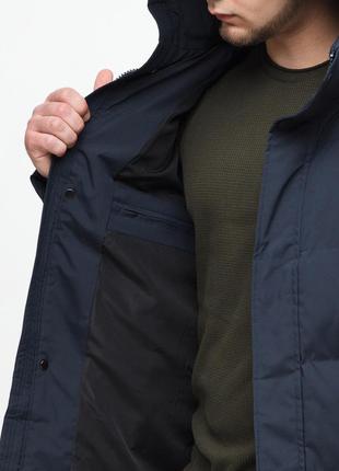 Куртка мужская с капюшоном синяя зимняя модель 25280 (остался только 48(m))9 фото