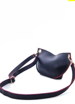 Жіноча сумка на пояс-клатч чорного з червоним кольором4 фото