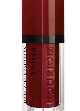 Рідка матова помада для губ bourjois rouge edition velvet 19 jolie-de-vin, 7.7 мл