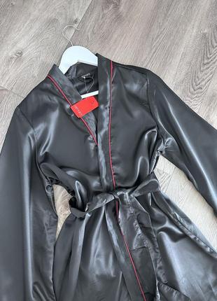 Esmara новий атласний домашній халат жіночий чорний6 фото