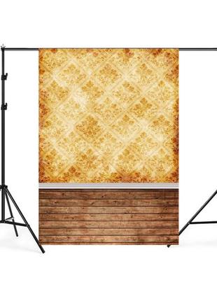 Фотофон вініловий текстурний 1.5×2.1 м + "ворота" - тримач (урожай стіни + дерев'яна підлога (tbd04182918))