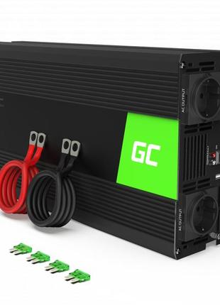Мобильный инвертор green cell 12v 230v 1500w/3000w (inv22) чистый синус