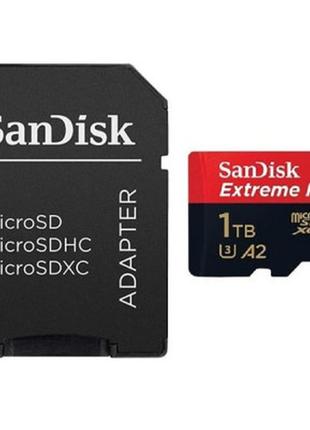 Карта памяти sandisk 1 tb microsdxc uhs-i u3 extreme pro+sd adapter (sdsqxcd-1t00-gn6ma)