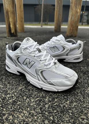 Кроссовки new balance 530 топ качество (white/silver)