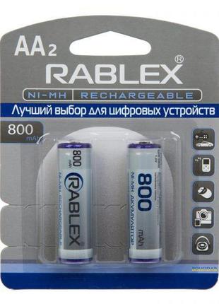 Акумулятор rablex aa (hr6) 800 mah ni-mh 1.2v з захистом original реальна ємність акумуляторна батарейка батарея польща!