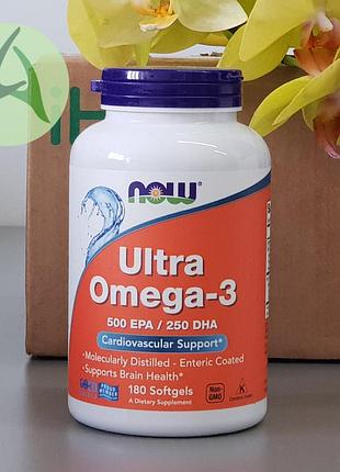 Now foods, ultra omega, ультраомега, рыбий жир, 180 капсул