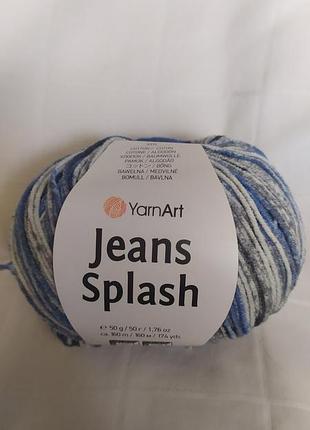 Пряжа yrnart geans splash, цвет - голубой ,серый ,молочный.