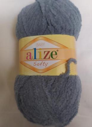 Пряжа alize beby softy, цвет - серый