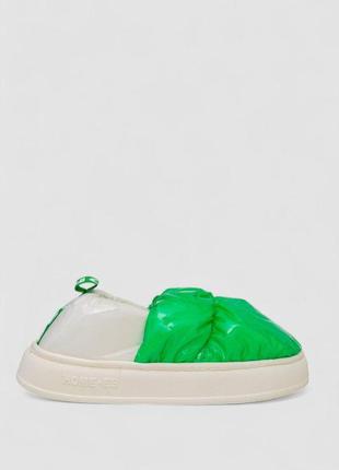 Капці жіночі домашні із задником, колір зелений, 243r2927